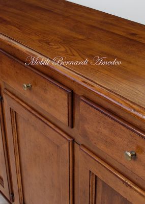 Credenza in legno massiccio con 4 ante e 4 cassetti da taverna o cucina
